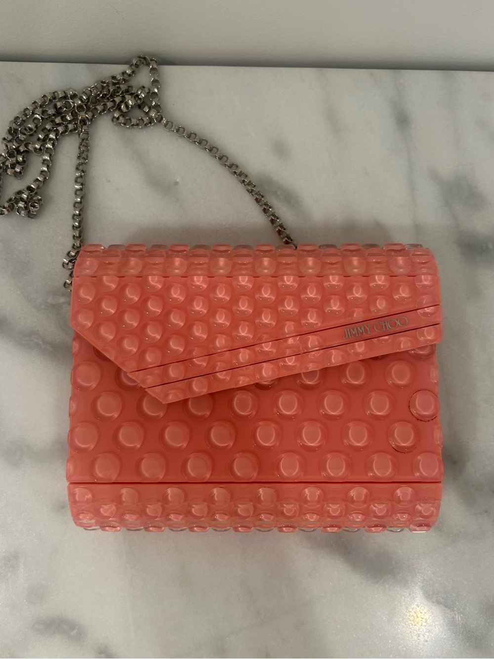 Jimmy Choo Pink Candy Acrylic Clutch Bag